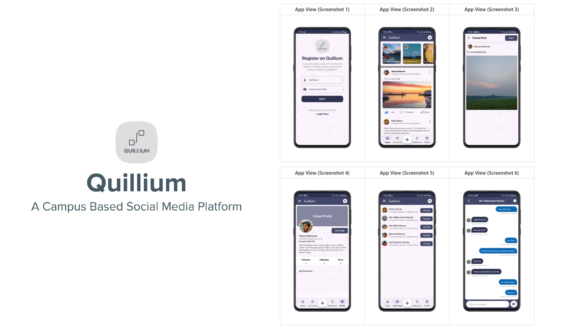 Quillium - University Social Network